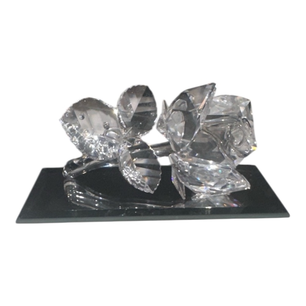 Swarovski Crystal Rose Blossom with Dew Drops “Secret Garden” Figurine